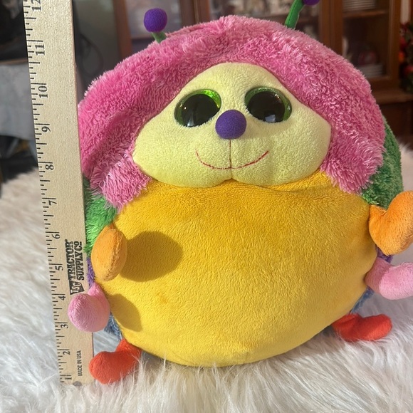 Ty Pink and Yellow Stuffed Animal with Green Accents - Picture 3 of 5